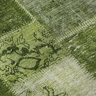 Piper Looms Mayfield Patchwork AMF631 Olive Machine Washable Area Rug Swatch Image