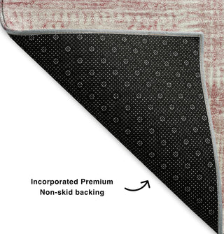 Piper Looms Mayfield Patchwork AMF631 Pink Machine Washable Area Rug Backing Image