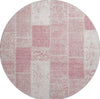 Piper Looms Mayfield Patchwork AMF631 Pink Machine Washable Area Rug Round Main Image