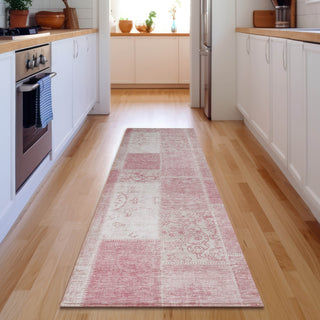 Piper Looms Mayfield Patchwork AMF631 Pink Machine Washable Area Rug Runner Lifestyle Image Feature