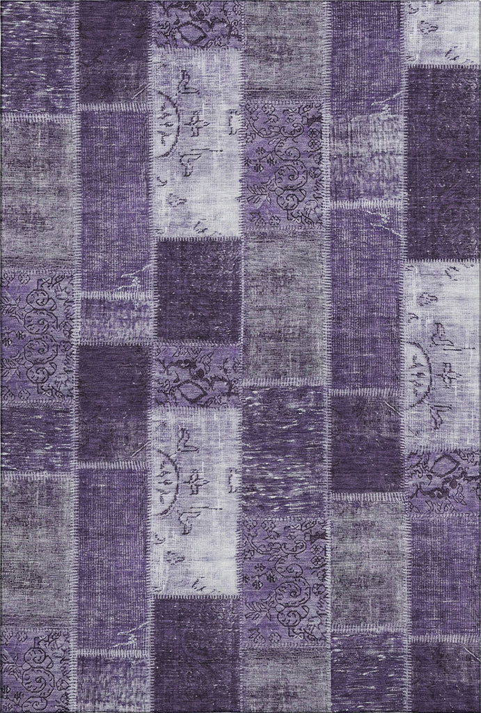 Piper Looms Mayfield Patchwork AMF631 Purple Machine Washable Area Rug main image