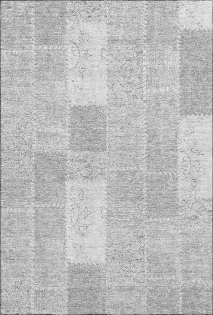 Piper Looms Mayfield Patchwork AMF631 Silver Machine Washable Area Rug main image