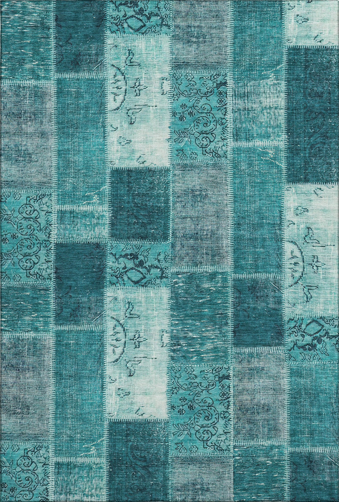 Piper Looms Mayfield Patchwork AMF631 Teal Machine Washable Area Rug main image