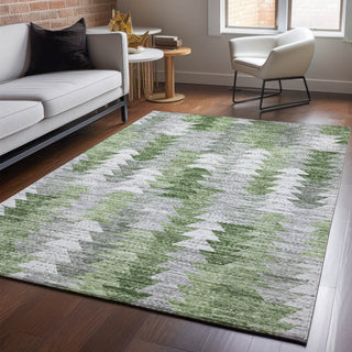 Piper Looms Mayfield Modern AMF632 Green Machine Washable Area Rug Lifestyle Image Feature