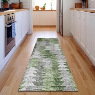 Piper Looms Mayfield Modern AMF632 Green Machine Washable Area Rug Runner Lifestyle Image Feature