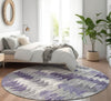 Piper Looms Mayfield Modern AMF632 Purple Machine Washable Area Rug Round Lifestyle Image Feature