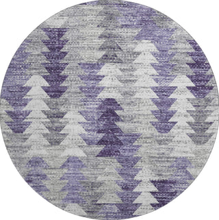 Piper Looms Mayfield Modern AMF632 Purple Machine Washable Area Rug Round Main Image