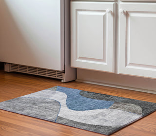 Piper Looms Mayfield Art Deco AMF633 Blue Machine Washable Area Rug Scatter Lifestyle Image Feature