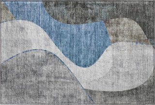 Piper Looms Mayfield Art Deco AMF633 Blue Machine Washable Area Rug Scatter Main Image