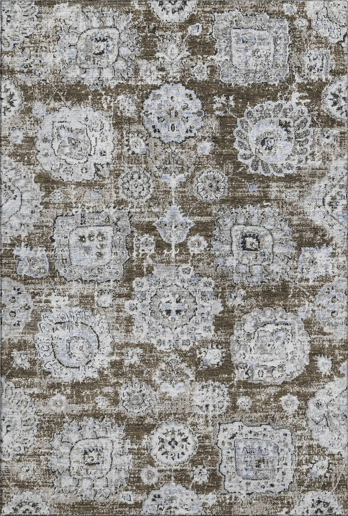 Piper Looms Mayfield Floral AMF634 Chocolate Machine Washable Area Rug main image