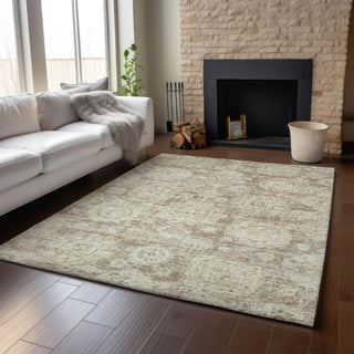 Piper Looms Mayfield Floral AMF634 Mocha Machine Washable Area Rug Lifestyle Image Feature