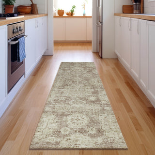 Piper Looms Mayfield Floral AMF634 Mocha Machine Washable Area Rug Runner Lifestyle Image Feature