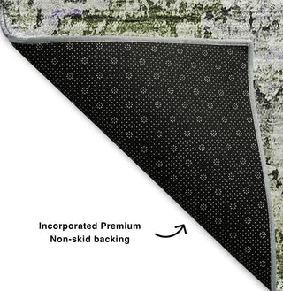 Piper Looms Mayfield Floral AMF634 Olive Machine Washable Area Rug Backing Image