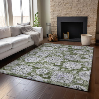 Piper Looms Mayfield Floral AMF634 Olive Machine Washable Area Rug Lifestyle Image Feature