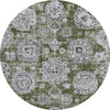 Piper Looms Mayfield Floral AMF634 Olive Machine Washable Area Rug Round Main Image