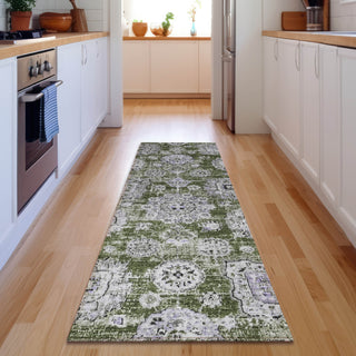 Piper Looms Mayfield Floral AMF634 Olive Machine Washable Area Rug Runner Lifestyle Image Feature