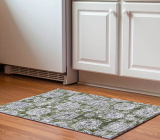 Piper Looms Mayfield Floral AMF634 Olive Machine Washable Area Rug Scatter Lifestyle Image Feature
