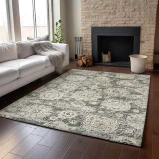 Piper Looms Mayfield Floral AMF634 Taupe Machine Washable Area Rug Lifestyle Image Feature
