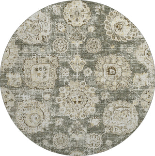 Piper Looms Mayfield Floral AMF634 Taupe Machine Washable Area Rug Round Main Image