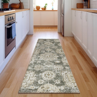 Piper Looms Mayfield Floral AMF634 Taupe Machine Washable Area Rug Runner Lifestyle Image Feature