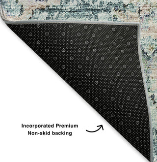 Piper Looms Mayfield Floral AMF634 Teal Machine Washable Area Rug Backing Image