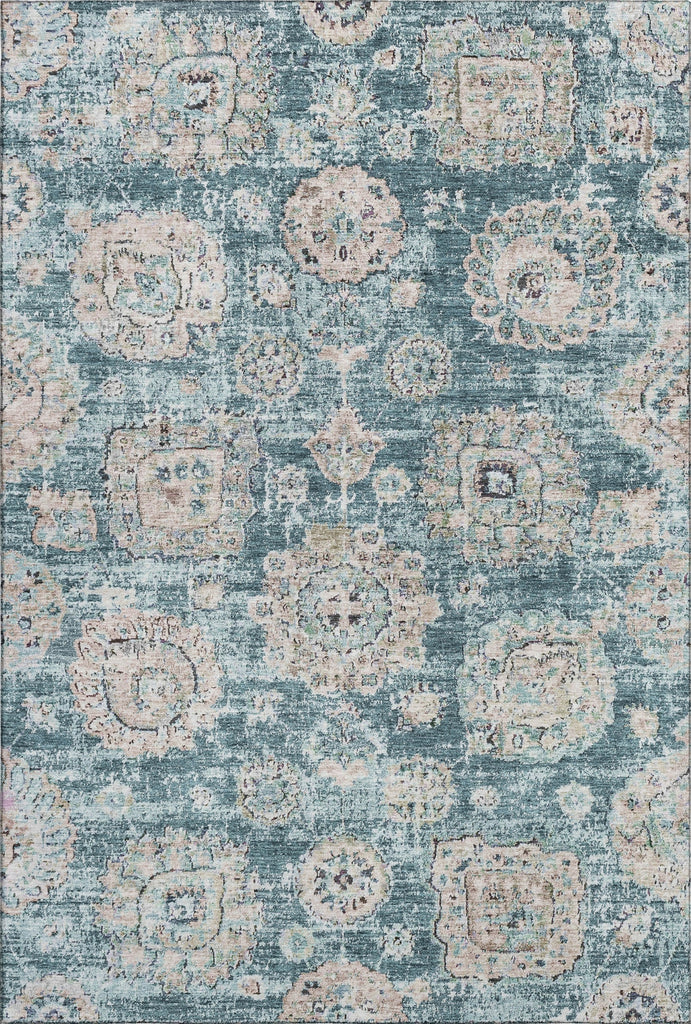 Piper Looms Mayfield Floral AMF634 Teal Machine Washable Area Rug main image