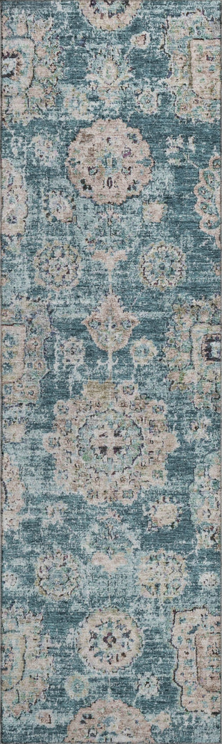 Piper Looms Mayfield Floral AMF634 Teal Machine Washable Area Rug Runner Main Image