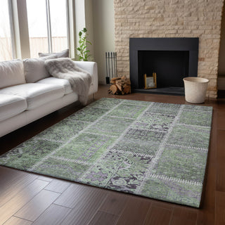 Piper Looms Mayfield Patchwork AMF635 Green Machine Washable Area Rug Lifestyle Image Feature