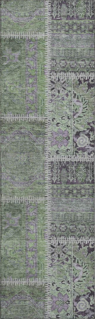 Piper Looms Mayfield Patchwork AMF635 Green Machine Washable Area Rug Runner Main Image
