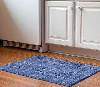 Piper Looms Mayfield Patchwork AMF635 Navy Machine Washable Area Rug Scatter Lifestyle Image Feature