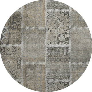 Piper Looms Mayfield Patchwork AMF635 Taupe Machine Washable Area Rug Round Main Image