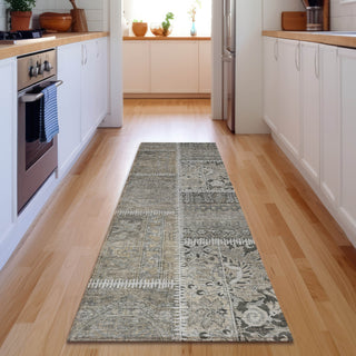 Piper Looms Mayfield Patchwork AMF635 Taupe Machine Washable Area Rug Runner Lifestyle Image Feature