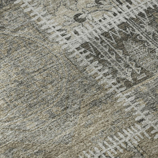 Piper Looms Mayfield Patchwork AMF635 Taupe Machine Washable Area Rug Swatch Image