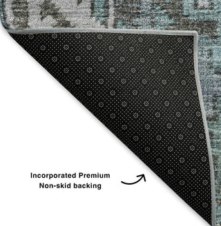 Piper Looms Mayfield Patchwork AMF635 Teal Machine Washable Area Rug Backing Image