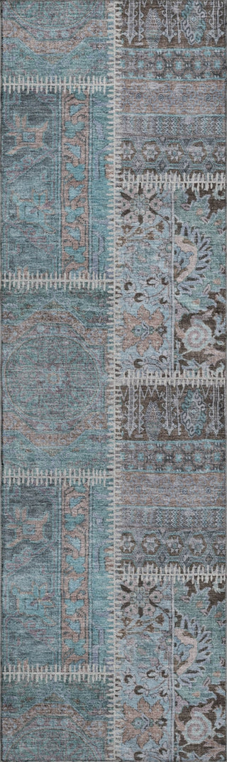 Piper Looms Mayfield Patchwork AMF635 Teal Machine Washable Area Rug Runner Main Image