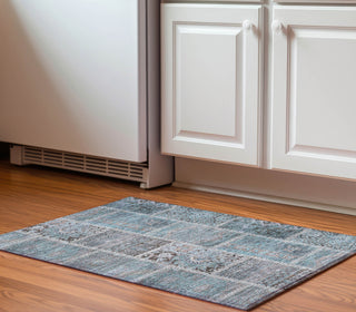 Piper Looms Mayfield Patchwork AMF635 Teal Machine Washable Area Rug Scatter Lifestyle Image Feature