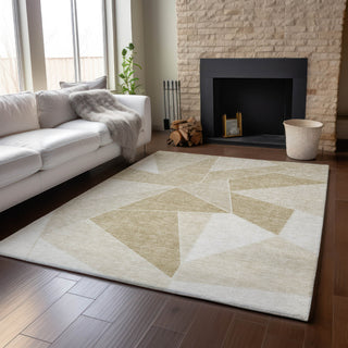 Piper Looms Mayfield Geometric AMF636 Beige Machine Washable Area Rug Lifestyle Image Feature