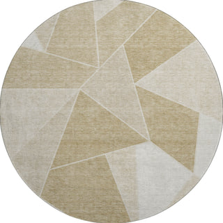 Piper Looms Mayfield Geometric AMF636 Beige Machine Washable Area Rug Round Main Image