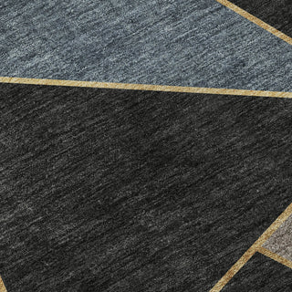 Piper Looms Mayfield Geometric AMF636 Blue Machine Washable Area Rug Swatch Image