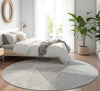 Piper Looms Mayfield Geometric AMF636 Gray Machine Washable Area Rug Round Lifestyle Image Feature