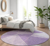 Piper Looms Mayfield Geometric AMF636 Lilac Machine Washable Area Rug Round Lifestyle Image Feature
