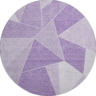 Piper Looms Mayfield Geometric AMF636 Lilac Machine Washable Area Rug Round Main Image