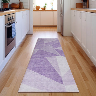 Piper Looms Mayfield Geometric AMF636 Lilac Machine Washable Area Rug Runner Lifestyle Image Feature