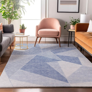 Piper Looms Mayfield Geometric AMF636 Sky Machine Washable Area Rug Lifestyle Image Feature