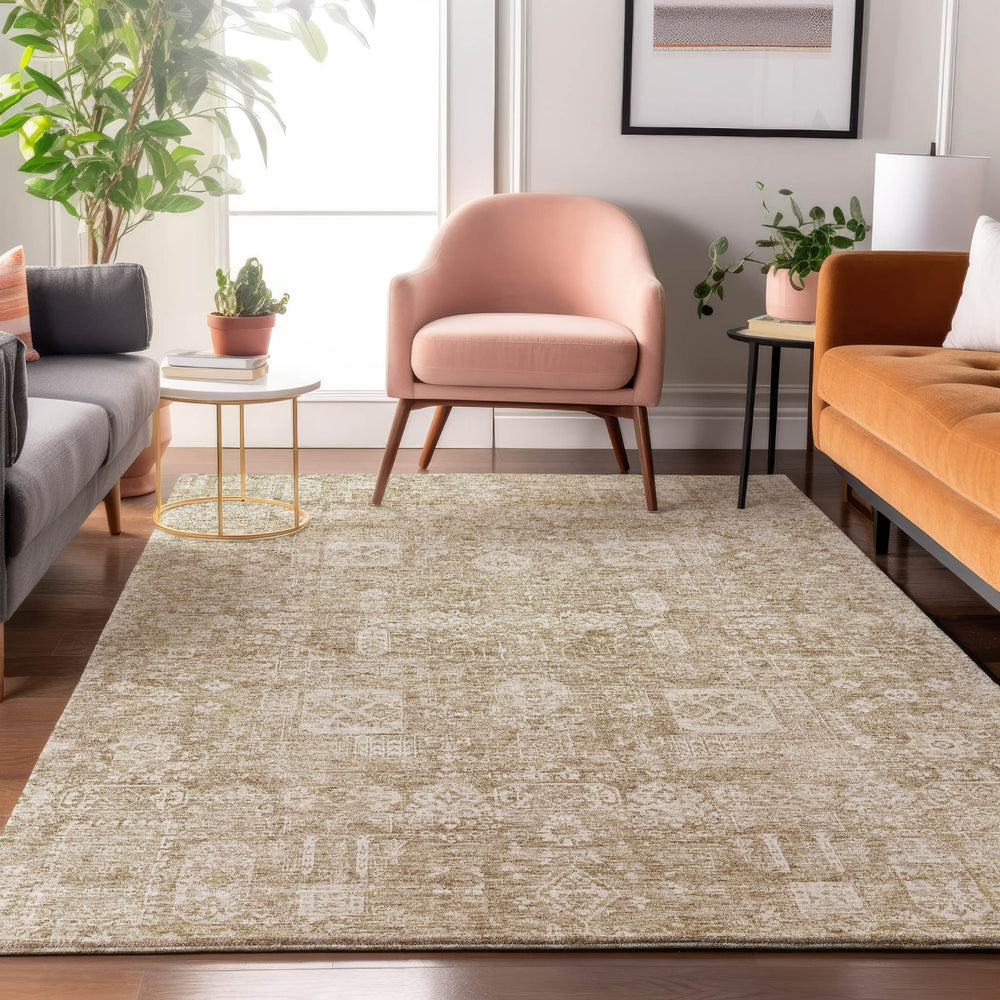 Piper Looms Mayfield Panel AMF637 Beige Machine Washable Area Rug Lifestyle Image Feature