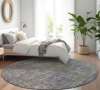 Piper Looms Mayfield Panel AMF637 Fern Machine Washable Area Rug Round Lifestyle Image Feature