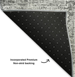 Piper Looms Mayfield Panel AMF637 Gray Machine Washable Area Rug Backing Image