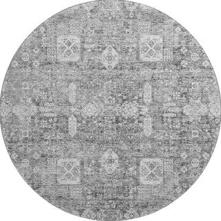 Piper Looms Mayfield Panel AMF637 Gray Machine Washable Area Rug Round Main Image