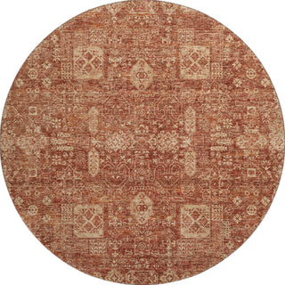 Piper Looms Mayfield Panel AMF637 Paprika Machine Washable Area Rug Round Main Image