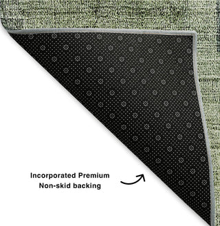 Piper Looms Mayfield Squares AMF639 Green Machine Washable Area Rug Backing Image